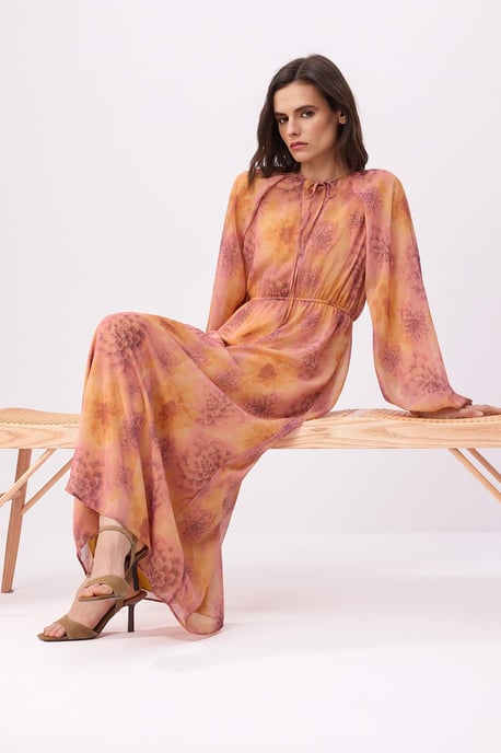 Maxikleid mit Blumenmuster, A-Linien-Schnitt und Hijab-Stil für Damen - Image 4