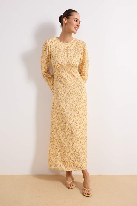 Langes, geblümtes Maxikleid für Damen, lässig/alltagstauglich, A-Linie, Hijab-Stil - Image 1
