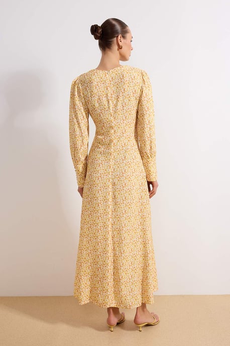 Langes, geblümtes Maxikleid für Damen, lässig/alltagstauglich, A-Linie, Hijab-Stil - Image 3