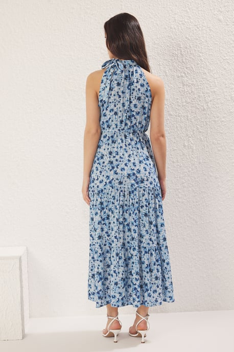 Damen-Maxikleid in Marineblau mit Paisley-Muster, ärmellos, lässig/alltagstauglich - Image 3