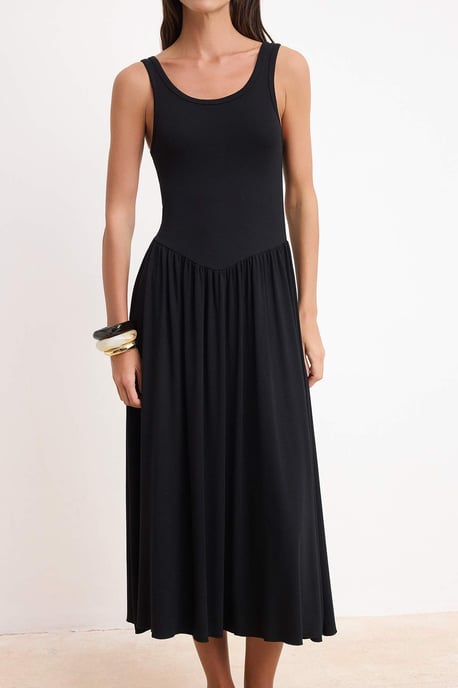 Turkishsouq ärmelloses Maxikleid im Skater-Stil, flach geschnitten - Schwarz - Image 2