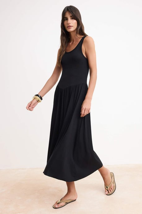 Turkishsouq ärmelloses Maxikleid im Skater-Stil, flach geschnitten - Schwarz - Image 4