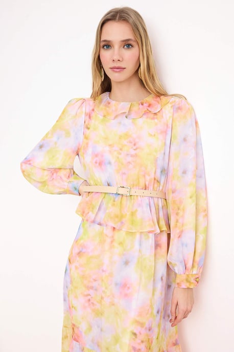 Langes, geblümtes Maxikleid für Damen, lässig/alltagstauglich, A-Linie, Hijab-Stil - Image 4