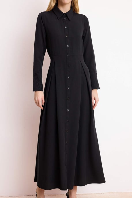 Langes, flaches Maxikleid für Damen, lässig/alltagstauglich, A-Linien-Schnitt, Hijab-Stil - Image 2