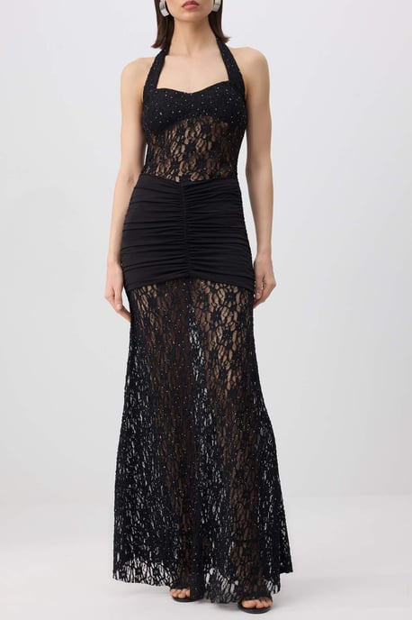 Damen-Maxikleid, ärmellos, schick/nachtskleid mit Fischmuster, Abend- und Ballkleid - Image 2