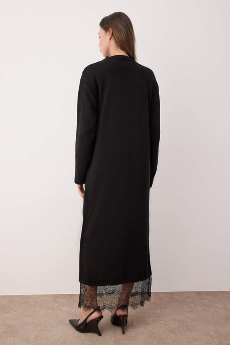 Langes, flaches Maxikleid für Damen, lässig/lässiges A-Linien-Hijab-Kleid - Image 3