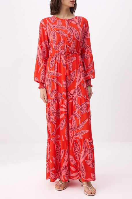Damen-Maxikleid mit Blumenmuster und langem Schnitt, Hijab-Stil - Image 2