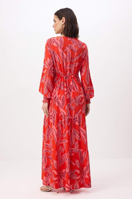 Damen-Maxikleid mit Blumenmuster und langem Schnitt, Hijab-Stil - Image 3