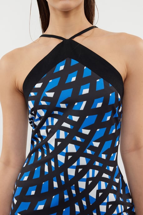 Maxikleid mit geometrischem Muster, Spaghettiträgern, Abend-/Alltagskleid, normale Passform - Image 3