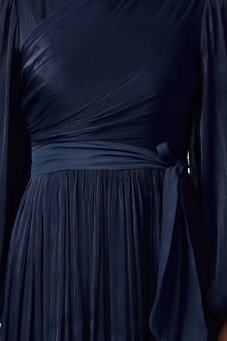 Damen marineblaues gerades langes elegantes Abendkleid mit Hijab - Image 2