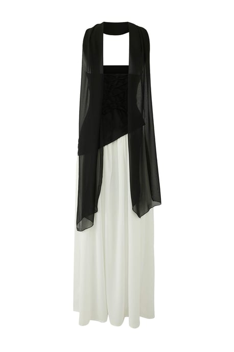 Schwarzes, gerades, ärmelloses Maxi-Cocktailkleid für Damen - Image 2