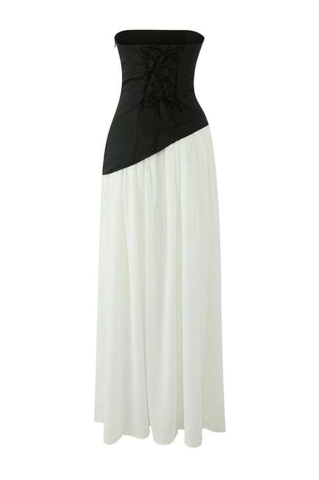 Schwarzes, gerades, ärmelloses Maxi-Cocktailkleid für Damen - Image 3