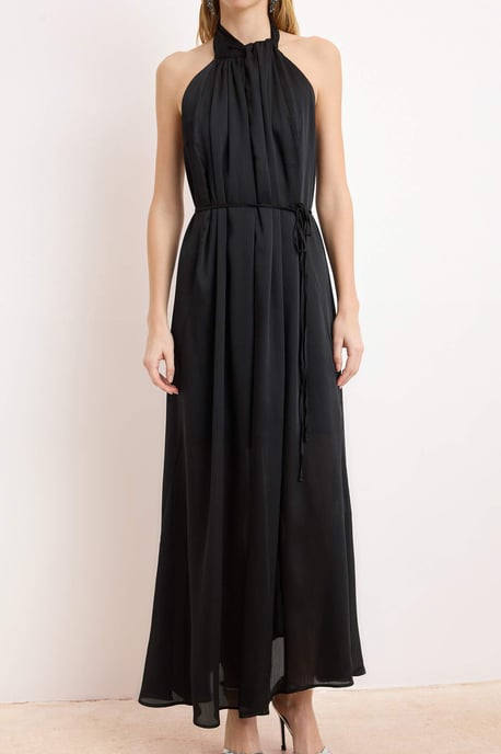 Elegantes, ärmelloses Maxikleid mit Blumenmuster und A-Linie für Damen – perfekt für den Abend. - Image 3
