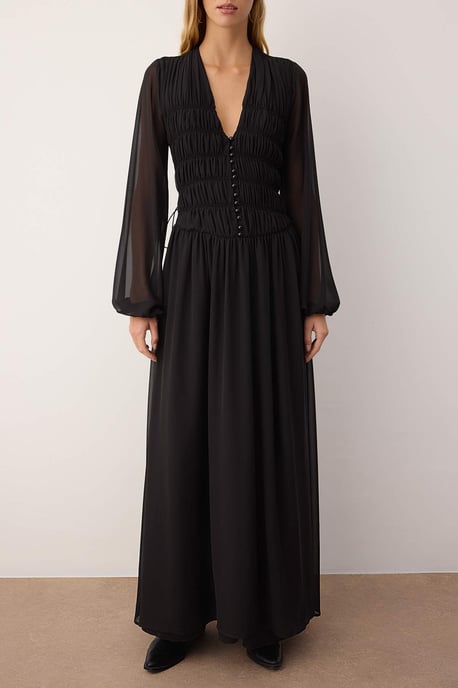 Langes, flaches Damen-Maxikleid im Freizeit-/Skater-Stil - Image 2