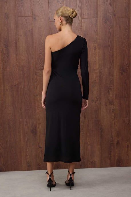 Unifarbenes, langes, figurbetontes Maxi-Cocktailkleid für Damen - Image 3
