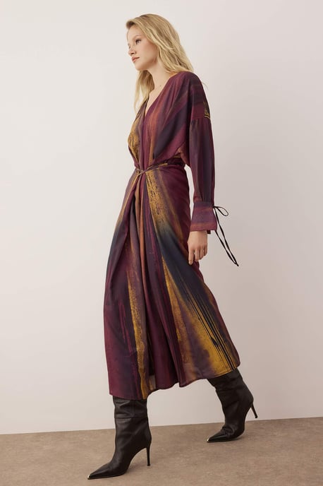 Lila Abstrakt Maxi-Kleid für Damen, lang und lässig, lässig - Image 2