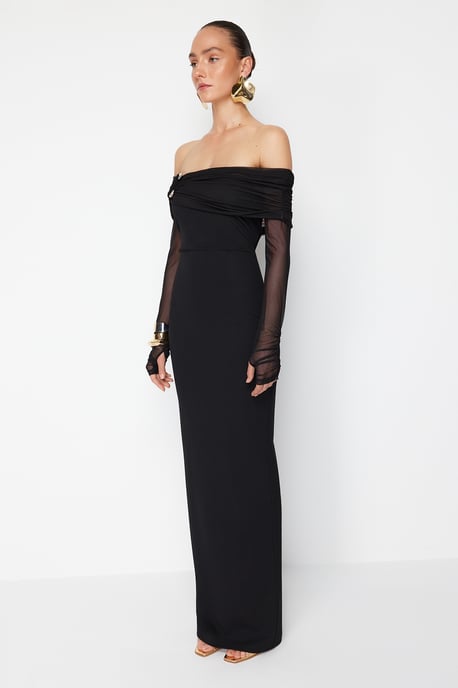 Unifarbenes, langes Maxikleid für Damen, ideal für Abschlussball oder Abiball, figurbetont, perfekt geschnitten - Image 2
