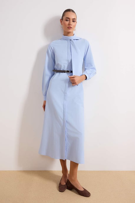 Langes, flaches Maxikleid für Damen, lässig/alltagstauglich, A-Linien-Schnitt, Hijab-Stil - Image 1