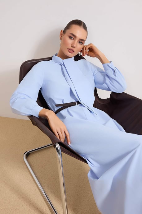 Langes, flaches Maxikleid für Damen, lässig/alltagstauglich, A-Linien-Schnitt, Hijab-Stil - Image 2