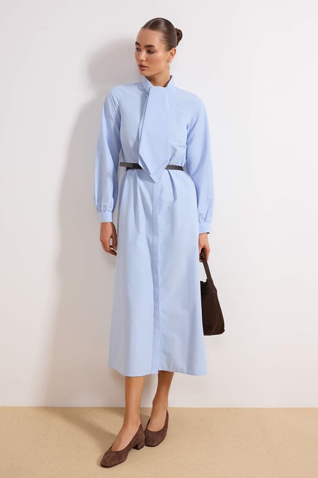 Langes, flaches Maxikleid für Damen, lässig/alltagstauglich, A-Linien-Schnitt, Hijab-Stil - Image 4