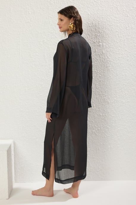 Gerades, figurbetontes Maxi-Strandkleid für Damen - Image 3