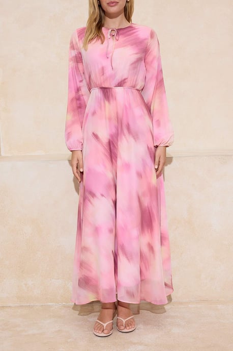 Langes, lässiges/alltagstaugliches Maxikleid mit Farbverlauf und A-Linien-Schnitt, Hijab-Stil - Image 2