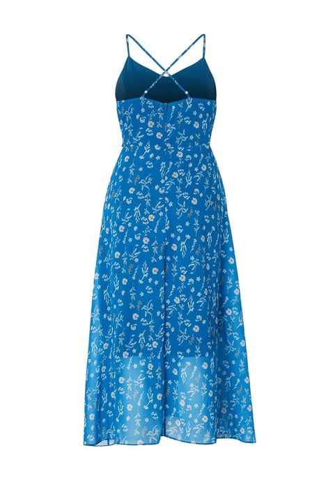 Curve Damen Maxikleid in Blau mit Blumenmuster, ärmellos, A-Linie, Partykleid in Übergröße - Image 4