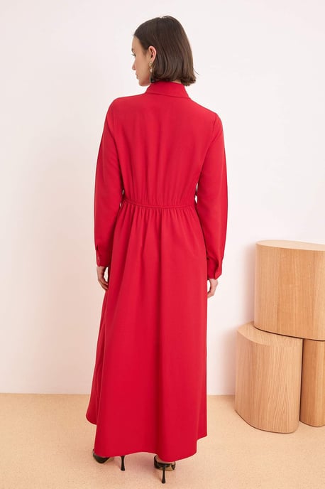Langes, flaches Maxikleid für Damen, lässig/alltagstauglich, A-Linien-Schnitt, Hijab-Stil - Image 3