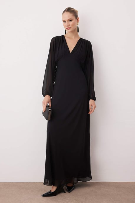 Unifarbenes, langes Maxikleid für Damen, Cocktailkleid, Abendkleid & Ballkleid - Image 1