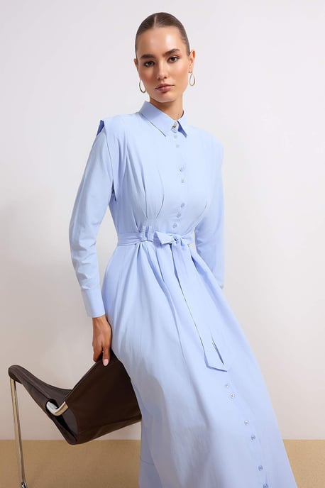 Langes, flaches Maxi-Kleid für Damen, lässig/alltagstauglich, Skater-Stil, Hijab-Kleid - Image 6