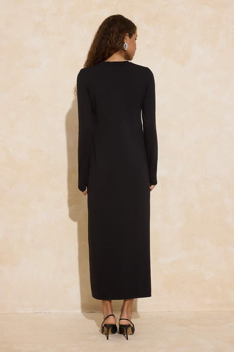 Turkishsouq Langes flaches Maxikleid im A‑Linien‑Hijab‑Stil, leger - Schwarz - Image 3