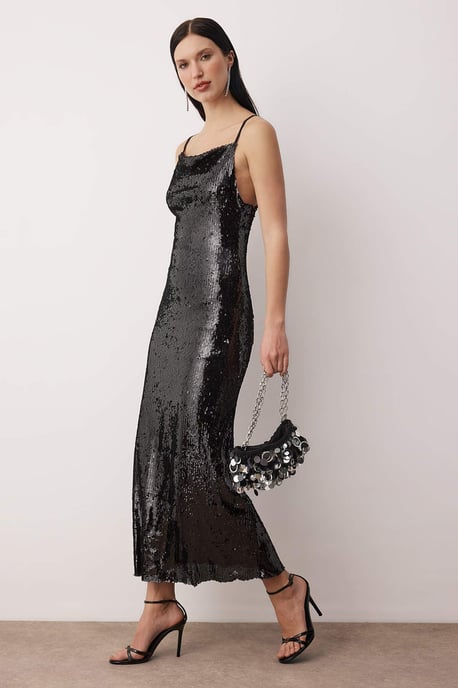 Turkishsouq Ärmelloses Maxikleid, straight-fit, Abendkleid - Schwarz - Image 1