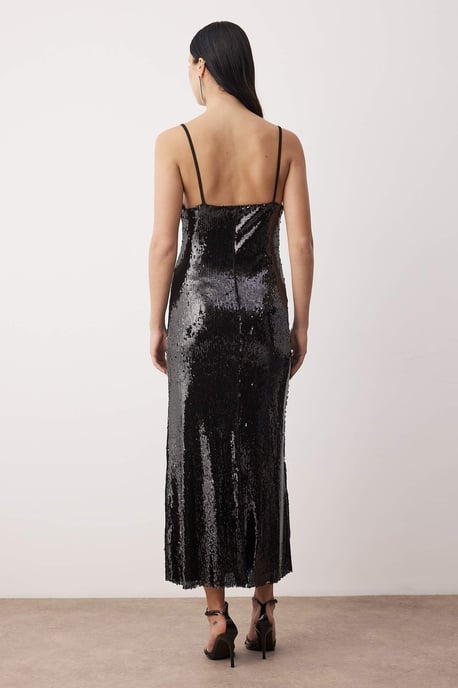 Turkishsouq Ärmelloses Maxikleid, straight-fit, Abendkleid - Schwarz - Image 3