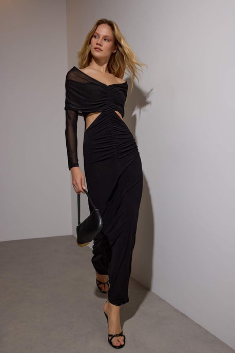 Langes, flaches Maxikleid für Damen, ideal für Abschlussfeiern/Ballabende, figurbetont - Image 1