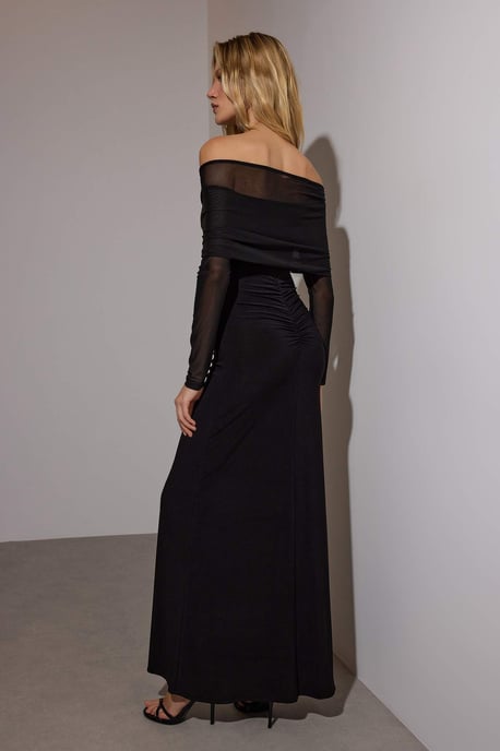 Langes, flaches Maxikleid für Damen, ideal für Abschlussfeiern/Ballabende, figurbetont - Image 3