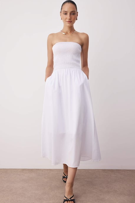 Damen Unifarbenes ärmelloses Maxikleid im Skater-Stil - Image 1