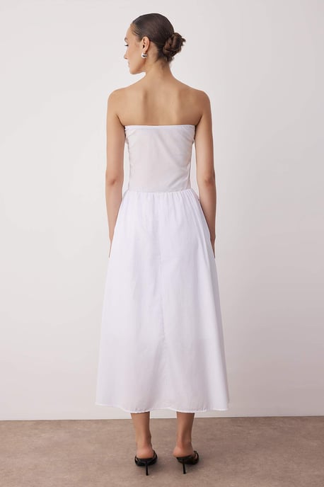 Damen Unifarbenes ärmelloses Maxikleid im Skater-Stil - Image 3