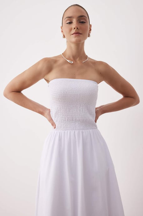 Damen Unifarbenes ärmelloses Maxikleid im Skater-Stil - Image 4