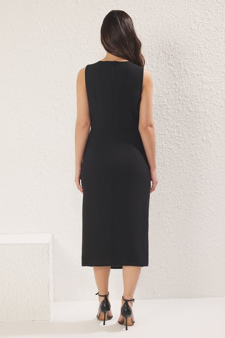 Ärmelloses, gerades, tailliertes Midikleid für Damen, geeignet für Tag und Nacht - Image 3