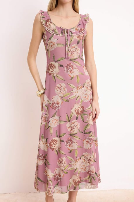 Ärmelloses, geblümtes Midikleid für Damen, lässig/alltagstauglich, A-Linie - Image 2