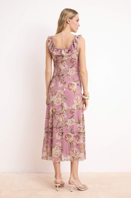 Ärmelloses, geblümtes Midikleid für Damen, lässig/alltagstauglich, A-Linie - Image 3