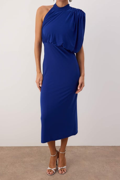 Damen-Maxikleid in Marineblau, gerader Schnitt, ärmellos, A-Linie, für festliche Anlässe - Image 2