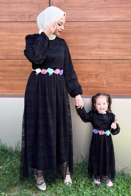 Spitzen Mutter Kleid Schwarz - Image 3