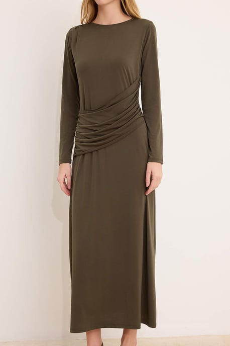 Langes, flaches, elegantes, figurbetontes Hijab-Kleid für Damen/Nachtkleid - Image 2