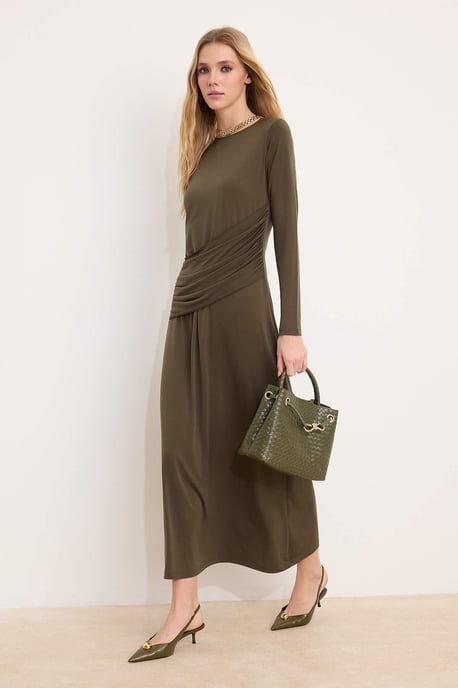 Langes, flaches, elegantes, figurbetontes Hijab-Kleid für Damen/Nachtkleid - Image 4