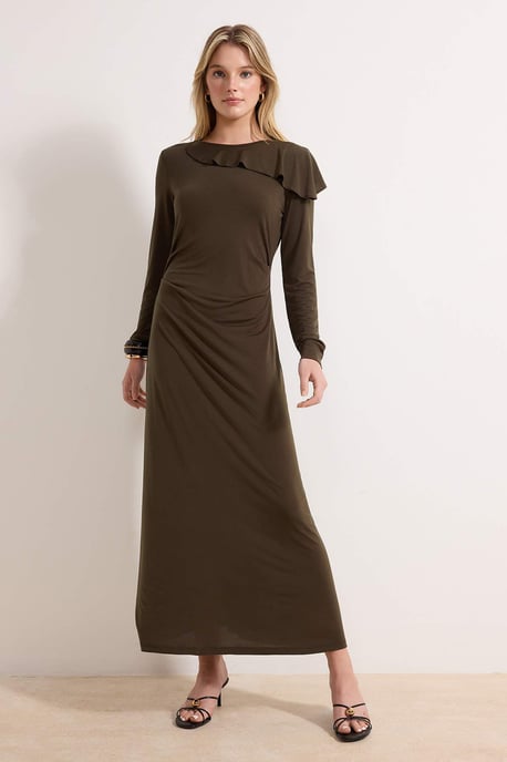 Langes, flaches Maxikleid für Damen, lässig/alltagstauglich, mit Hijab-Schnitt - Image 1