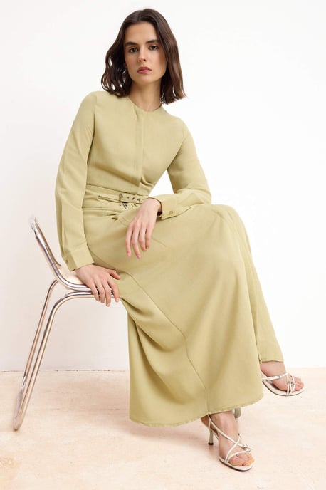Langes, flaches Maxi-Kleid für Damen, lässig/alltagstauglich, Skater-Stil, Hijab-Kleid - Image 1