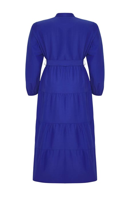 Damen marineblaues gerades Maxikleid, lang, lässig/alltagstauglich, bequem und dezent - Image 3