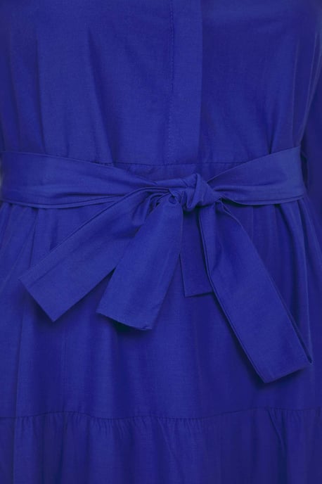Damen marineblaues gerades Maxikleid, lang, lässig/alltagstauglich, bequem und dezent - Image 4