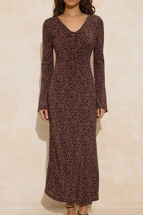 Damen Midikleid mit Tiermotiven, lang, Tag/Nacht, Fischkleid - Image 2